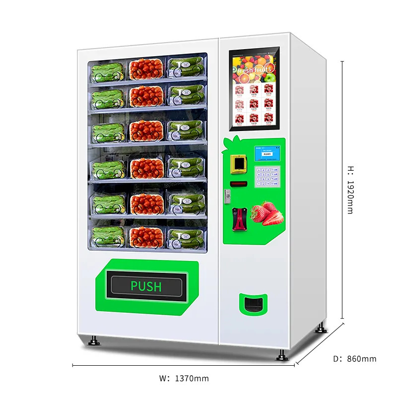 Healthy fresh food jar vending fruit and vegetable box automatic vending machines for salad