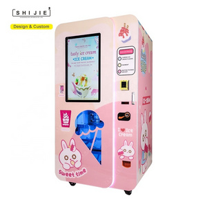 china factory wholesale robot vending machine for ice cream automatic blue soft serve cream cone ice frozen yogurt vendo machine