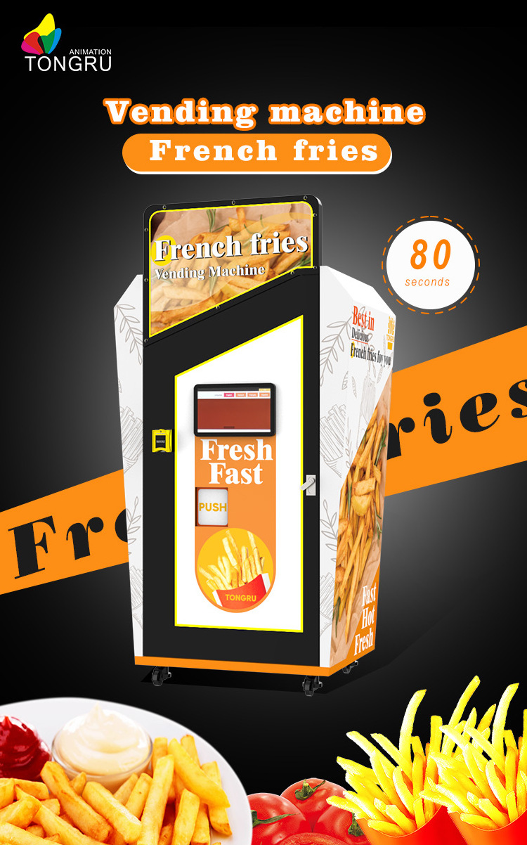 Wholesale popular fried french fries vending machine pringles vending machine hot automatic potato chips pop vending machine