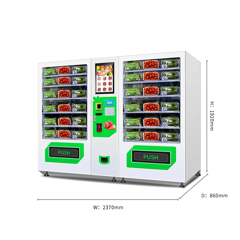 Healthy fresh food jar vending fruit and vegetable box automatic vending machines for salad