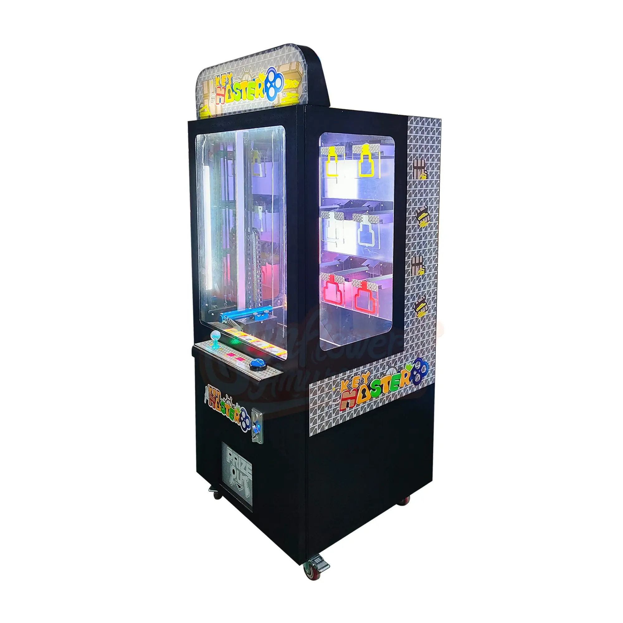 Transparent Front Key Master Classic Prize Redemption coin operated Knock to win prize claw game machine with bill acceptor