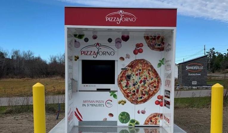 outdoor pizza kiosk hot sale for instant hot food pizza forno display fully automatic pizza vending machine