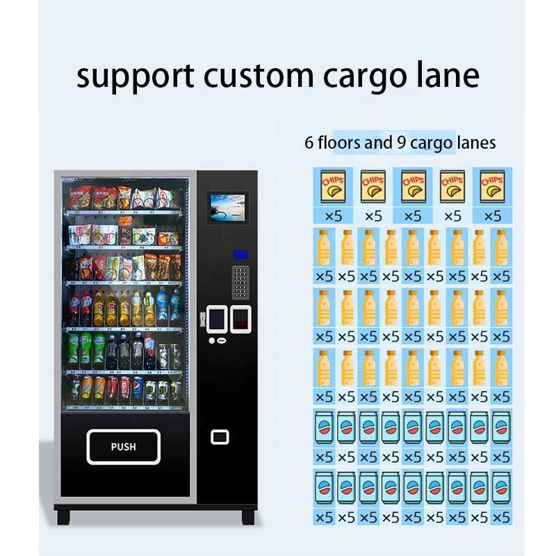 24 hours self-service vender beer vending machine snacks and drinks combo LED light water vending capsule vending machine