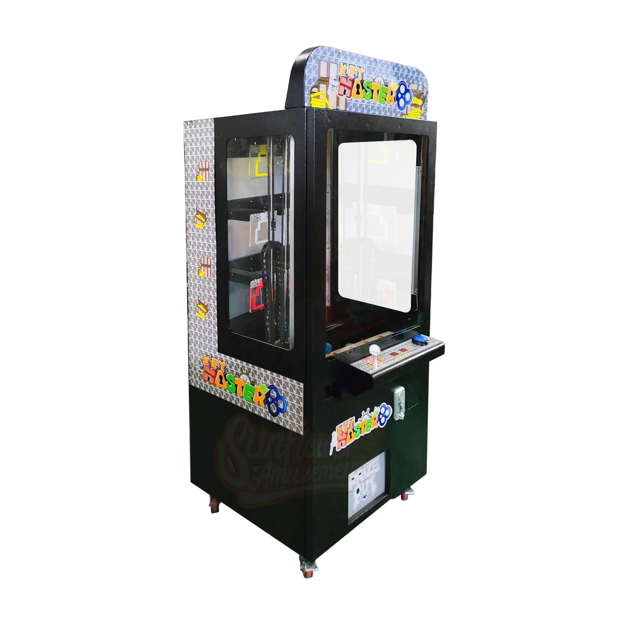 Transparent Front Key Master Classic Prize Redemption coin operated Knock to win prize claw game machine with bill acceptor