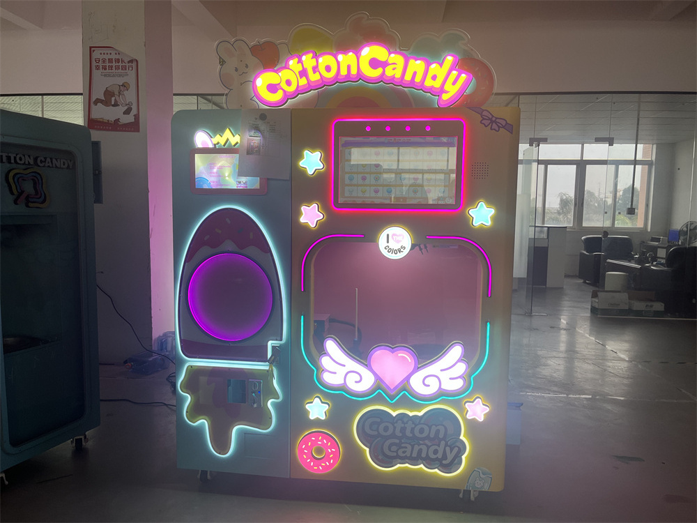 Factory Commercial Cotton Candy Vending Machine Candy Sweet Latest Floss Flower Support Multi-Language Cotton Candy Machine