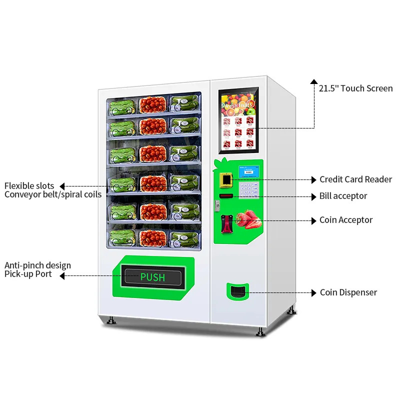 Healthy fresh food jar vending fruit and vegetable box automatic vending machines for salad