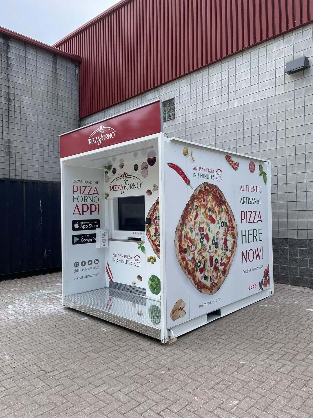 outdoor pizza kiosk hot sale for instant hot food pizza forno display fully automatic pizza vending machine