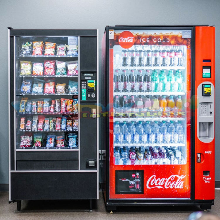 Outdoor snack shops 24h self-service automatic touch screen distributeur automatique vendor combo drink snack vending machine