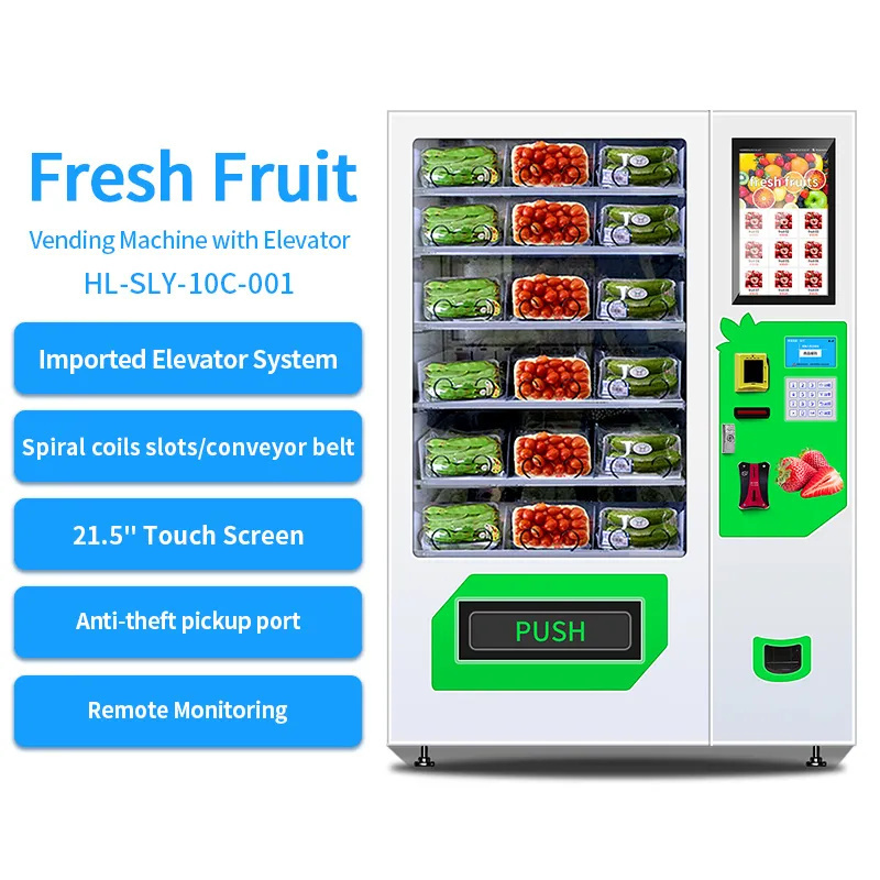 Healthy fresh food jar vending fruit and vegetable box automatic vending machines for salad