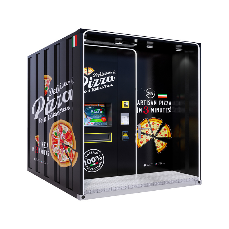 24/7 Hot Food Shop Pizza Making Vending Machine Pizza Hot Pizza Vending Machine with coin cash and card reader for sale