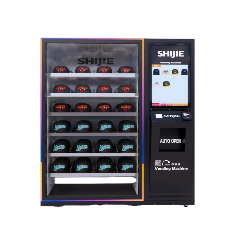 China factory digital credit card vending machine for japanese cat hat baseball caps clothes japan vending vendor machine