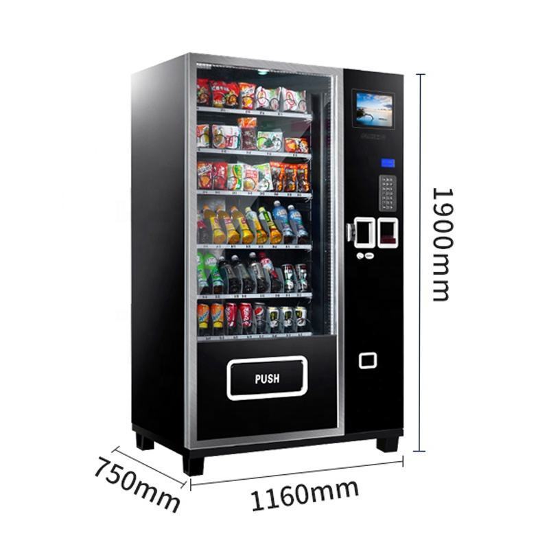 automatic products boba tea vending machines candy bar chicken egg chips cold food vendor commercial cup noole cake vending case