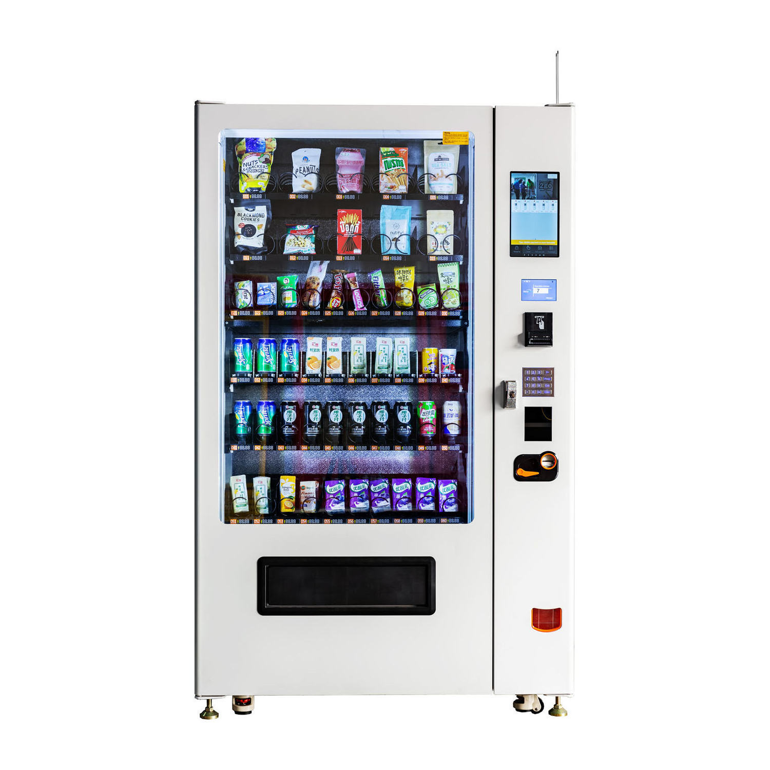 24-hours business self-service slim vender pepsi machine snacks and drinks combo LED pepsi spire drink vending machine for sale