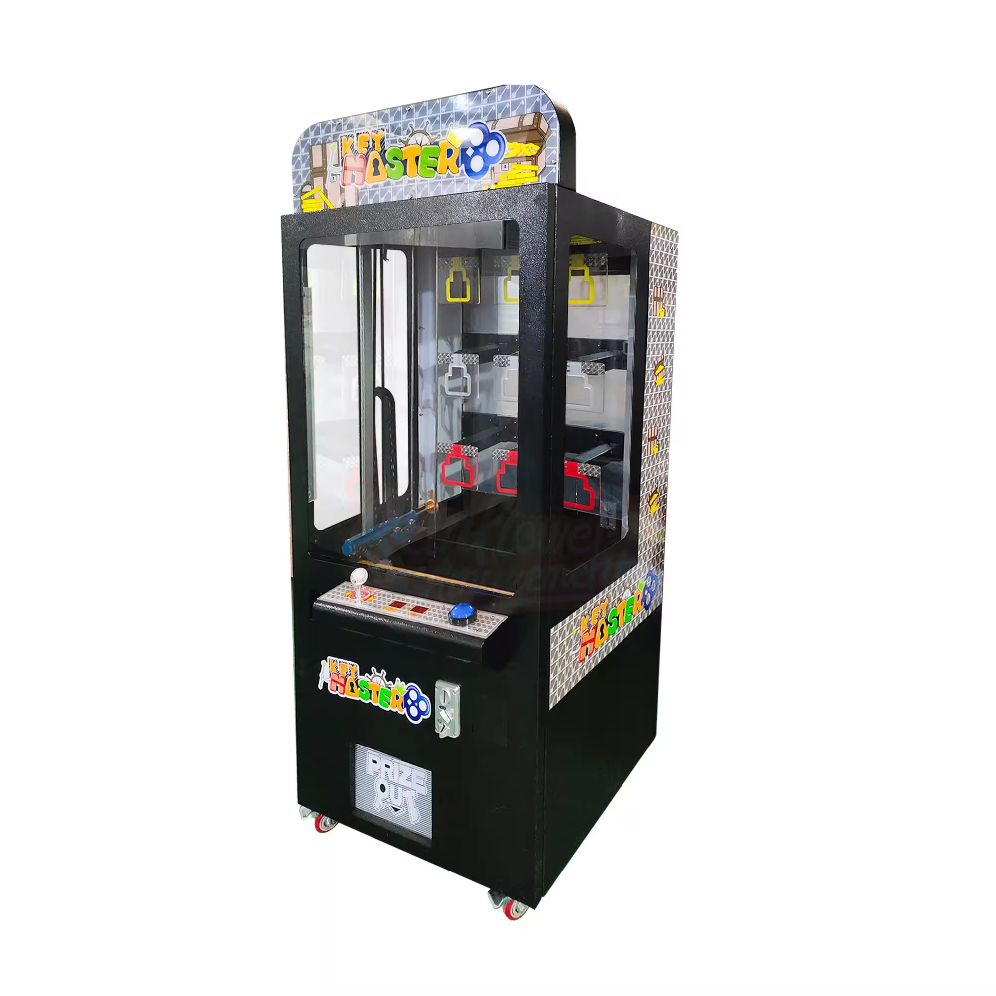 Transparent Front Key Master Classic Prize Redemption coin operated Knock to win prize claw game machine with bill acceptor