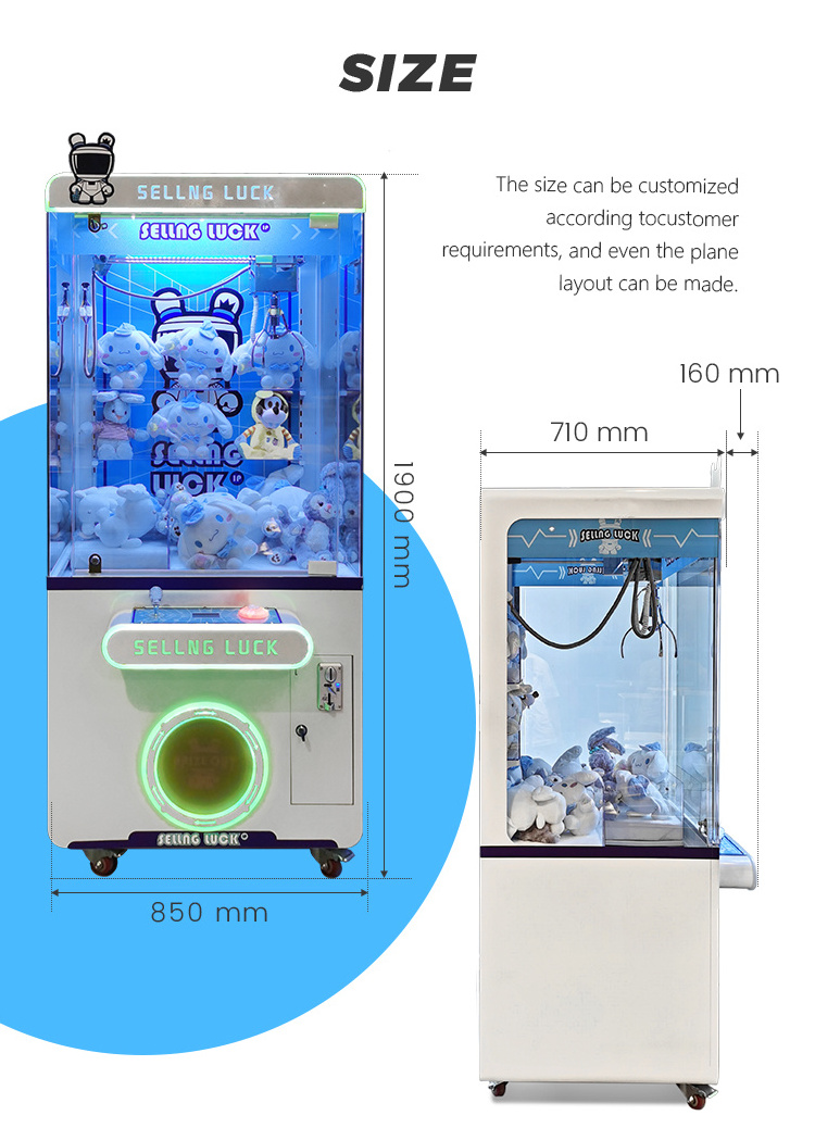 factory wholesale doll catcher blue claw machine arcade game machine coin pusher toy claw crane machine for sale