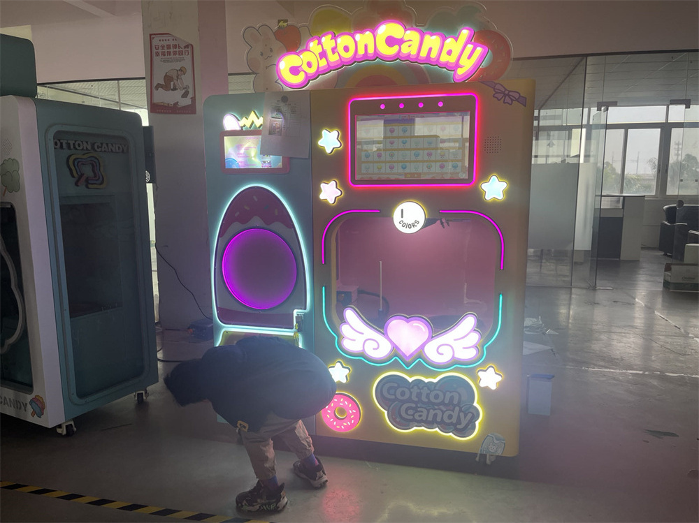 Factory Commercial Cotton Candy Vending Machine Candy Sweet Latest Floss Flower Support Multi-Language Cotton Candy Machine