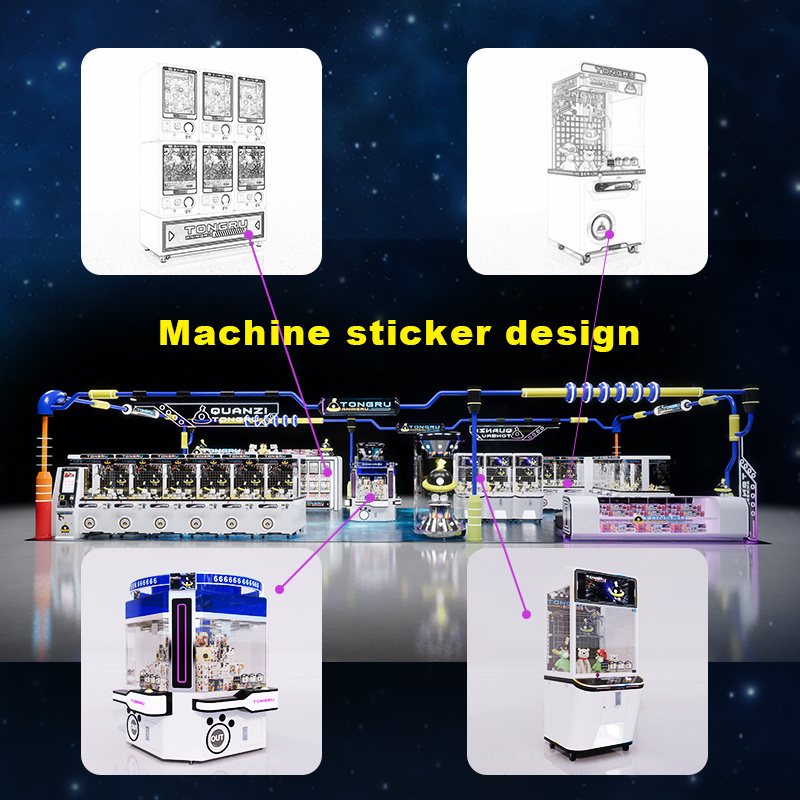 lighting turning coin operated arcade toy crane claw machine for sale Prize Vending Redemption Simulator crane game machine