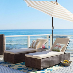 Wholesale outdoor furniture beach tanning beds pool side rattan sun loungers