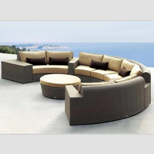 Factory direct sales of outdoor furniture  rattan, semi circular wicker sofa furniture