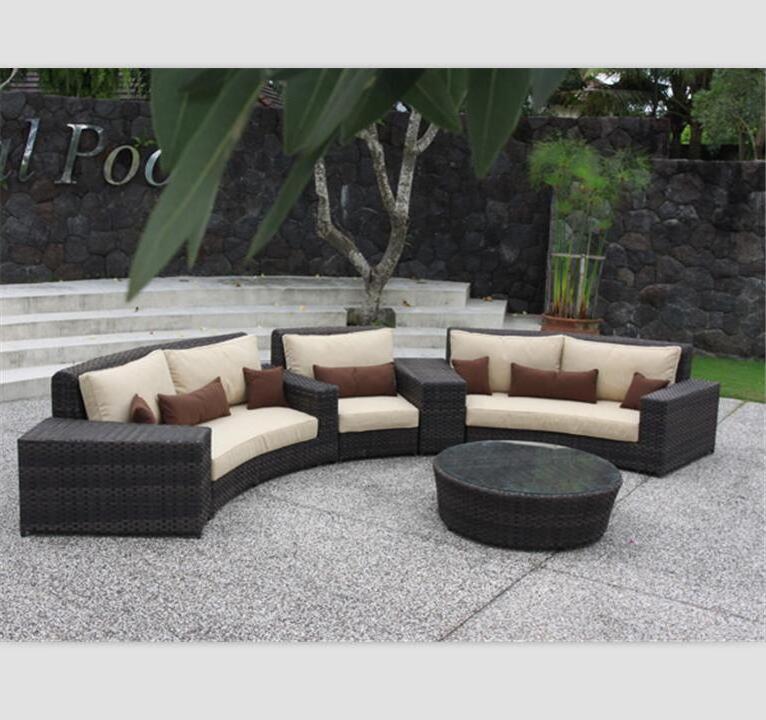 Factory direct sales of outdoor furniture  rattan, semi circular wicker sofa furniture