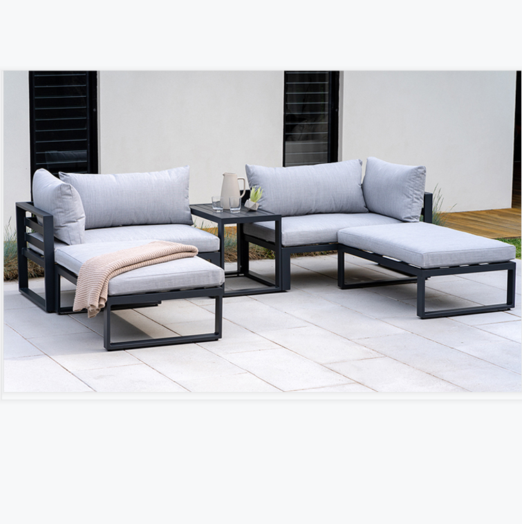 Outdoor Aluminium Frame Lounge Sofa Chair Simple Design Balcony Outdoor Sofa Furniture Garden Furniture