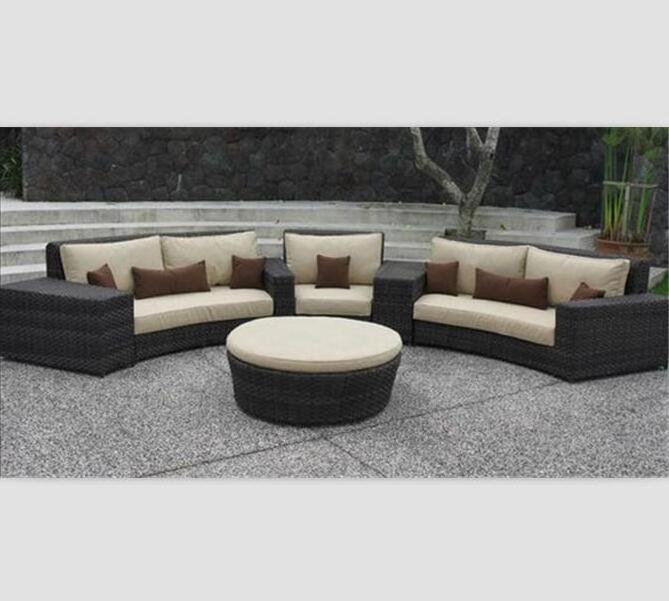 Factory direct sales of outdoor furniture  rattan, semi circular wicker sofa furniture