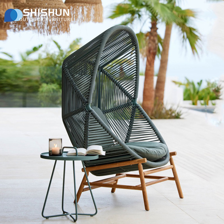 Outdoor cane aluminum alloy frame garden balcony round bird's nest hanging lounge chair