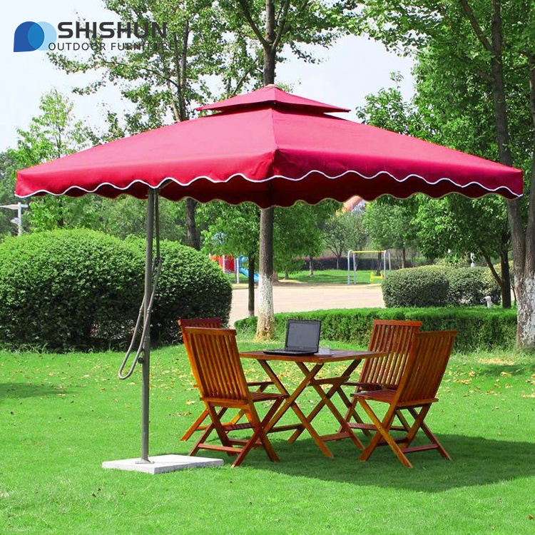 Outdoor furniture courtyard fabric waterproof cantilever garden umbrella 8 rib parasol patio umbrella