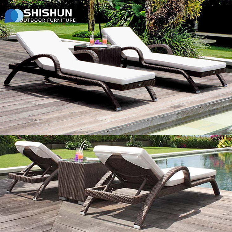 PE rattan outdoor courtyard Villa Swimming Pool Garden Beach Sunshine Leisure Deck Chair