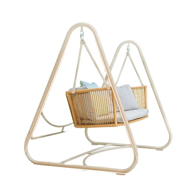 Outdoor courtyard metal frame swing indoor single hanging chair double furniture