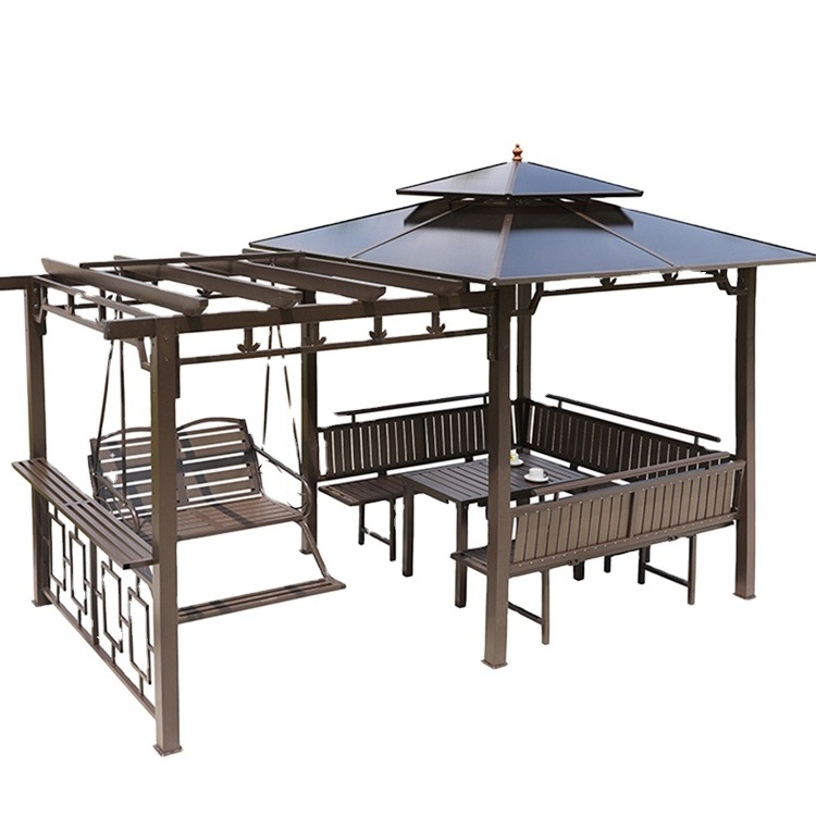 Outdoor gazebo awning villa courtyard garden gazebo tent solar panel gazebo furniture