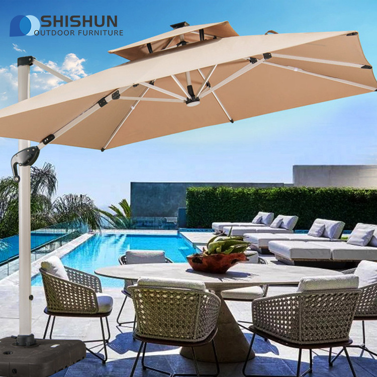 Multi-functional umbrella durable sun umbrella large rust-proof all-weather garden umbrella furniture parasol