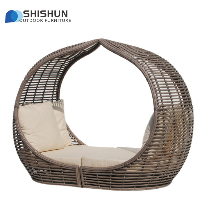 Creative Bird's nest rattan sofa outdoor open-air Villa Swimming Pool Circular Beach Bed Garden Sun Lounger