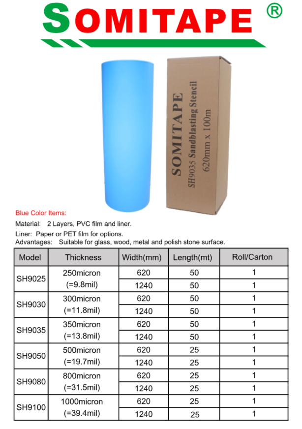 SOMI TAPE SH9035 Premium Grade PVC Marble Self Adhesive Sandblasting Vinyl