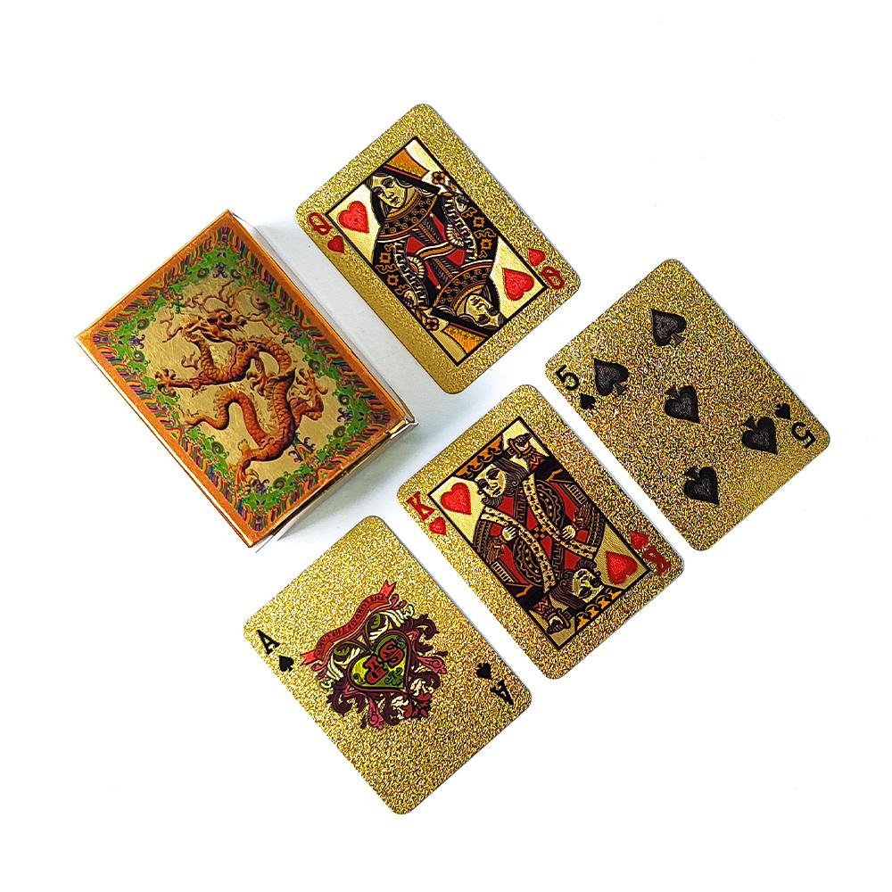 Hot Sale PVC Mini Playing Cards Custom Convenience Travel Board Game Poker Cards Plastic Gold Playing Card