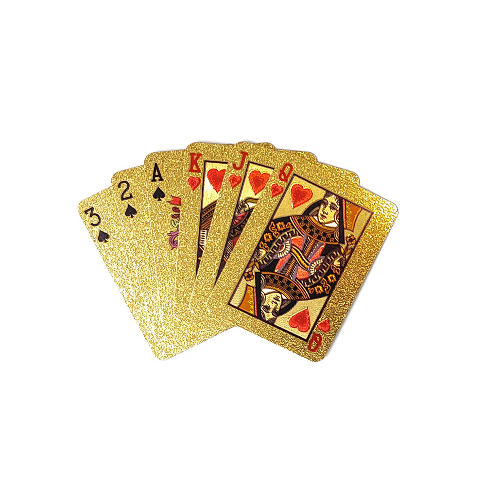 Hot Sale PVC Mini Playing Cards Custom Convenience Travel Board Game Poker Cards Plastic Gold Playing Card