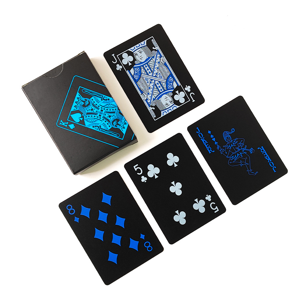 PVC Waterproof Sublimation Playing Card With Box Entertainment Dull Polish Poker Cards Black Playing Cards