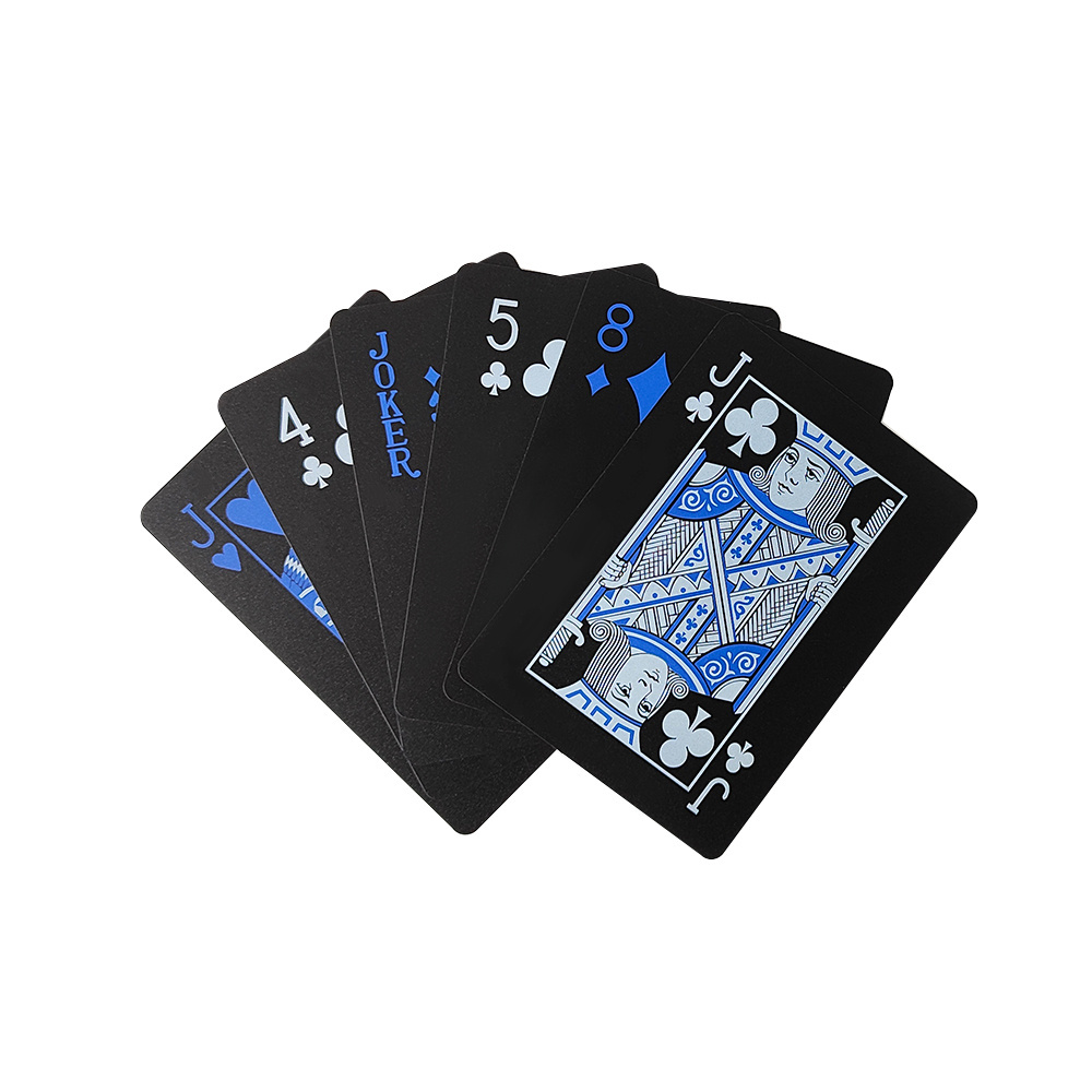 PVC Waterproof Sublimation Playing Card With Box Entertainment Dull Polish Poker Cards Black Playing Cards