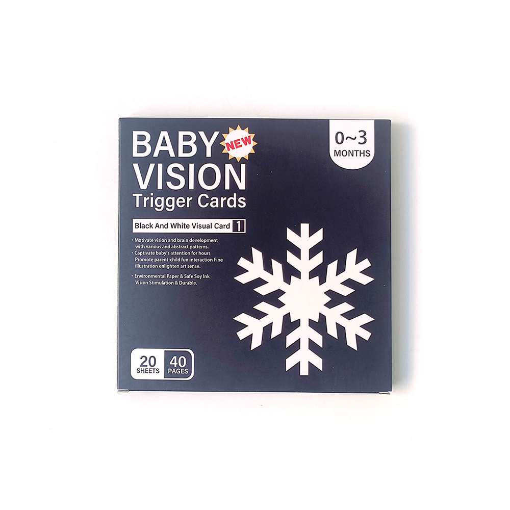 Hot early education 0~3 months baby  black and white vision trigger card games flash cards/cognitive cards