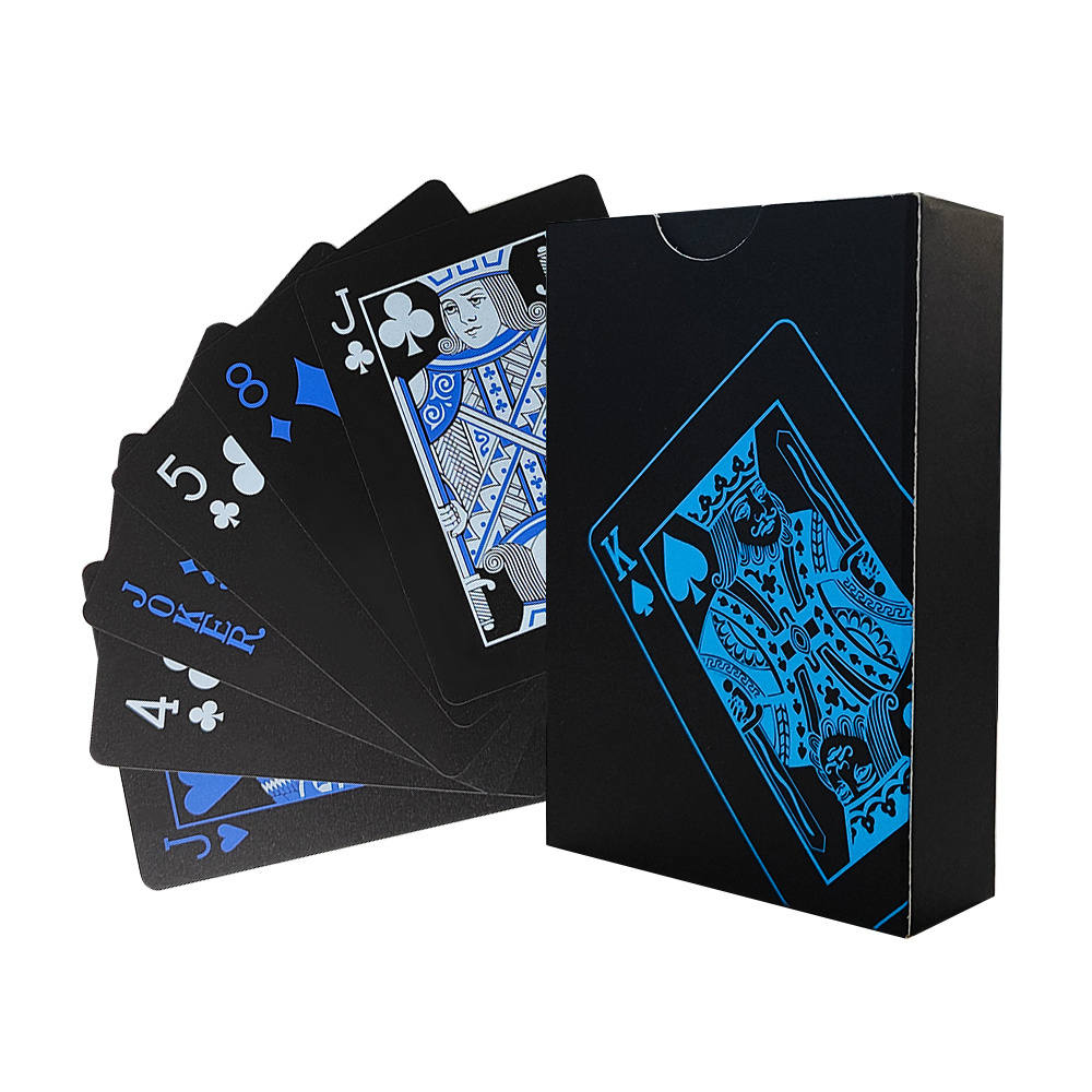 PVC Waterproof Sublimation Playing Card With Box Entertainment Dull Polish Poker Cards Black Playing Cards