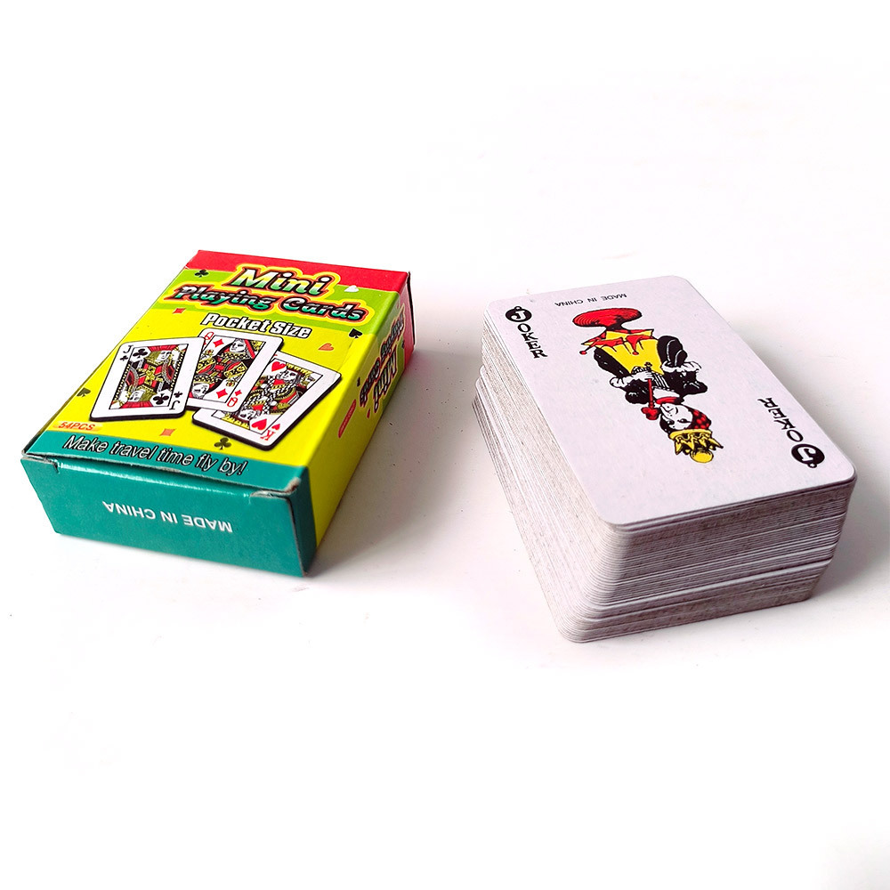 Custom mini playing cards game sexual pocket size flash cards for kids educational cardboard box packaging