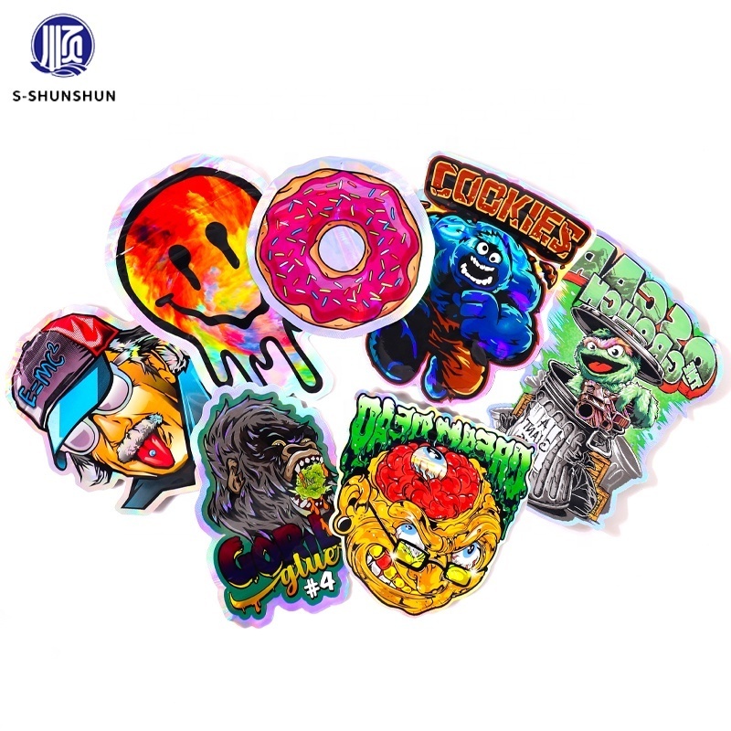 Custom gummies snack plastic packaging 3.5 unique special shaped smell proof zip lock die cut mylar pouch bag