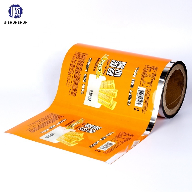 Printed Roll Stock Custom Food Grade Laminated Sachet Plastic Food Packaging Roll Film For Cookie Snack Packaging