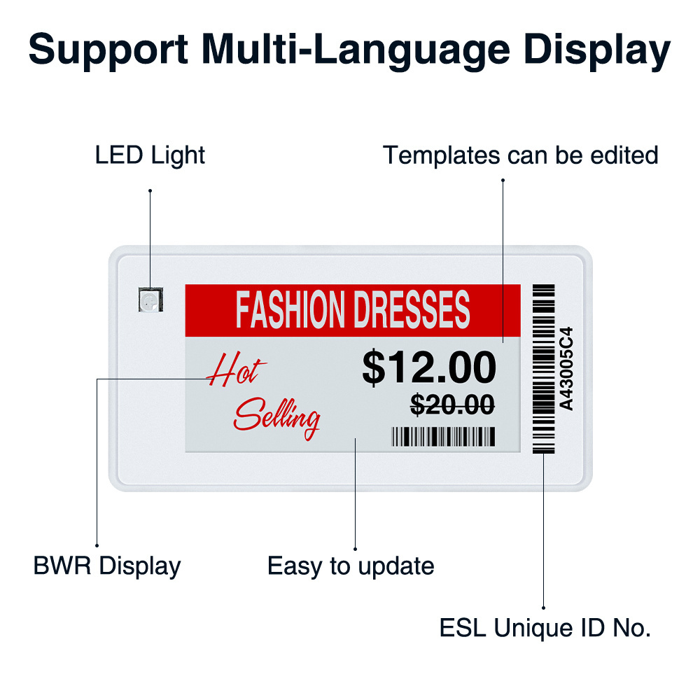 ESL DEMO kit Digital Smart Shelf  Label E ink Display Price Tag Wireless electronic shelf label wifi