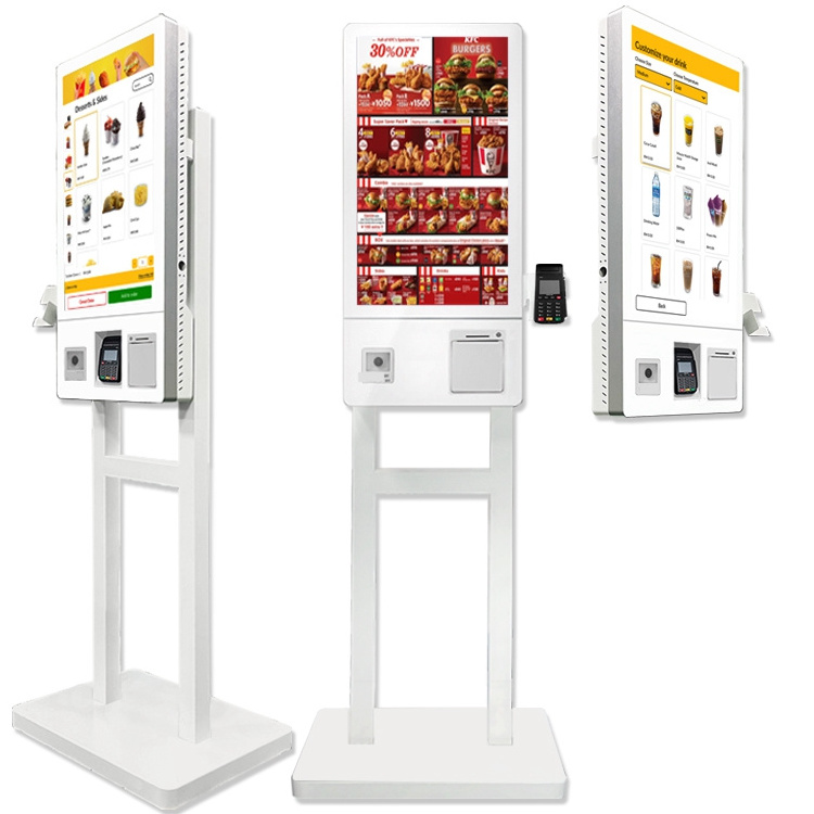 indoor restaurant selfservice android Capacitive Touch screen pos system sleek queue ticket Parking Lot Payment Machine Kiosk