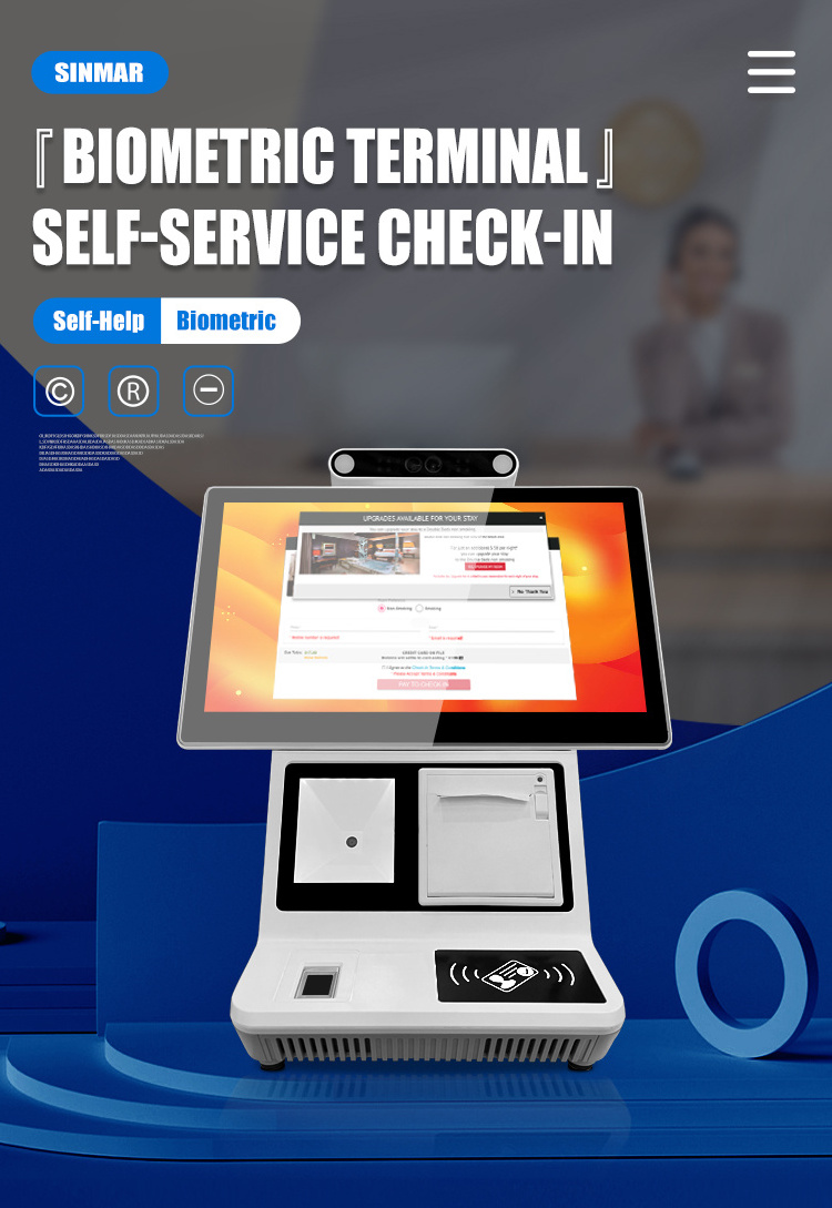 desktop self service check in checkin machine smart Hospital church hotel airport visitor management self registration kiosk