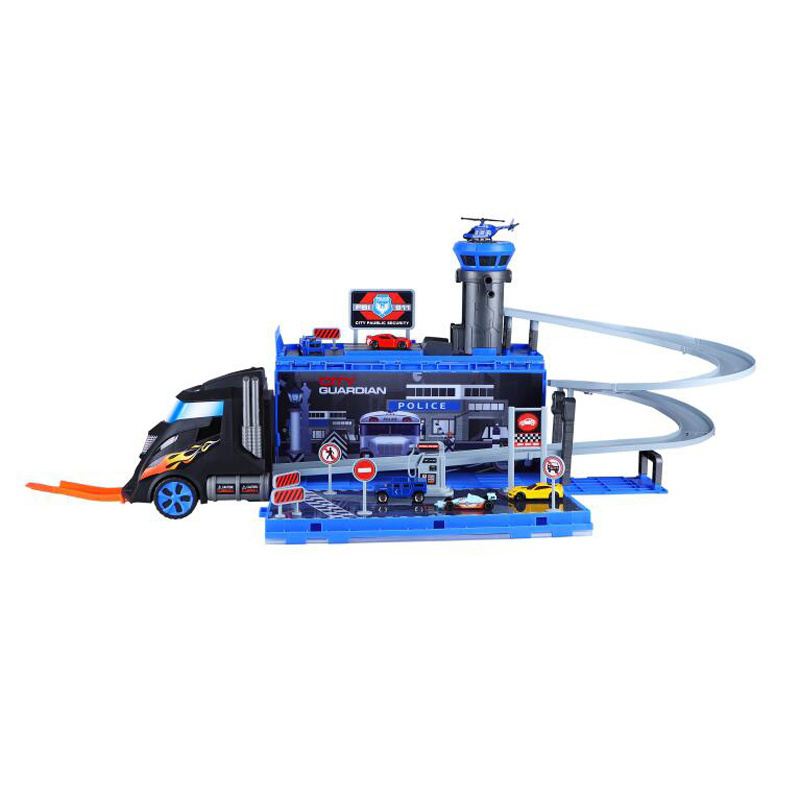 SINOVAN hot new S8610 Transform Track Trailer truck police play set with sound