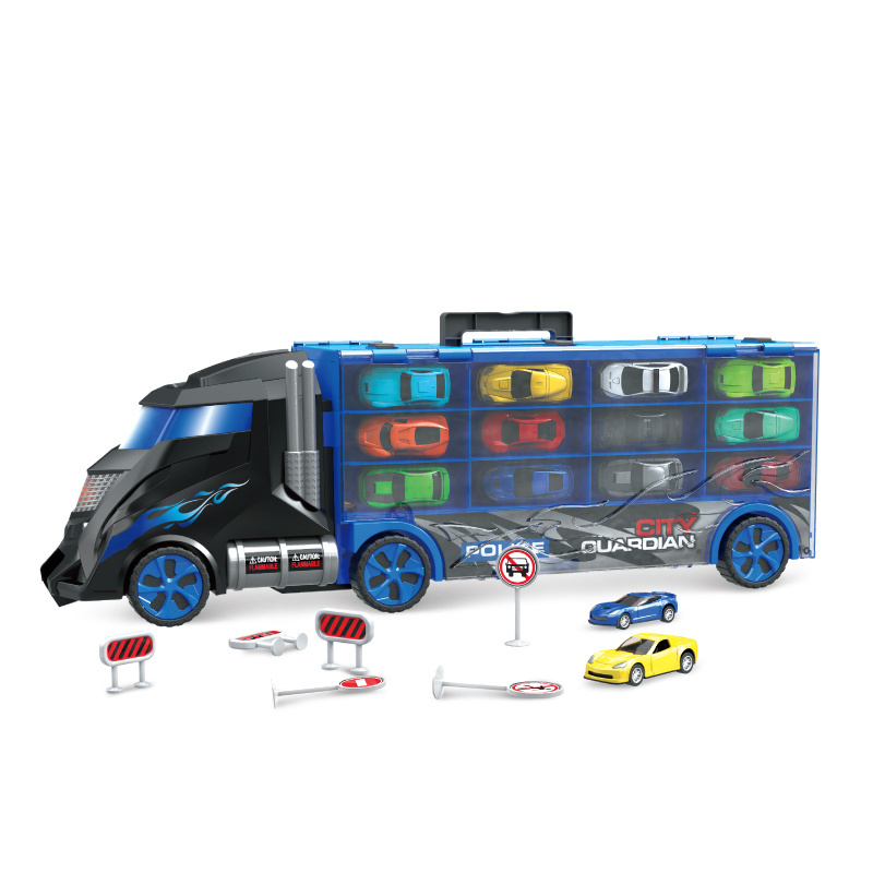 SINOVAN hot new S8610 Transform Track Trailer truck police play set with sound