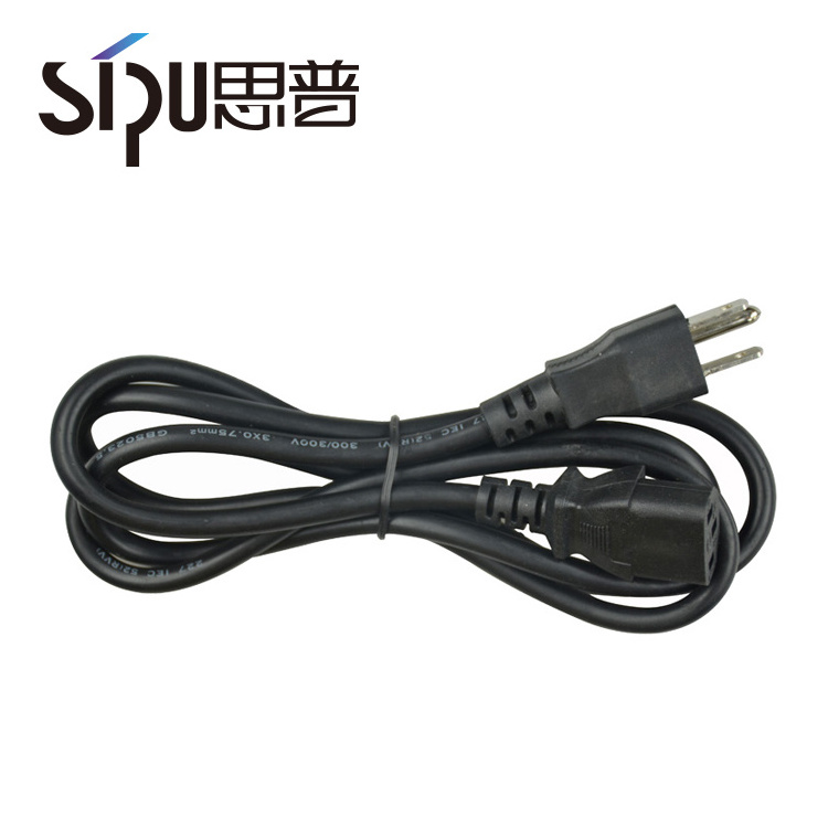 SIPU high quality 220v USA ac power cord 3 pin plug pc projector computer power cable us