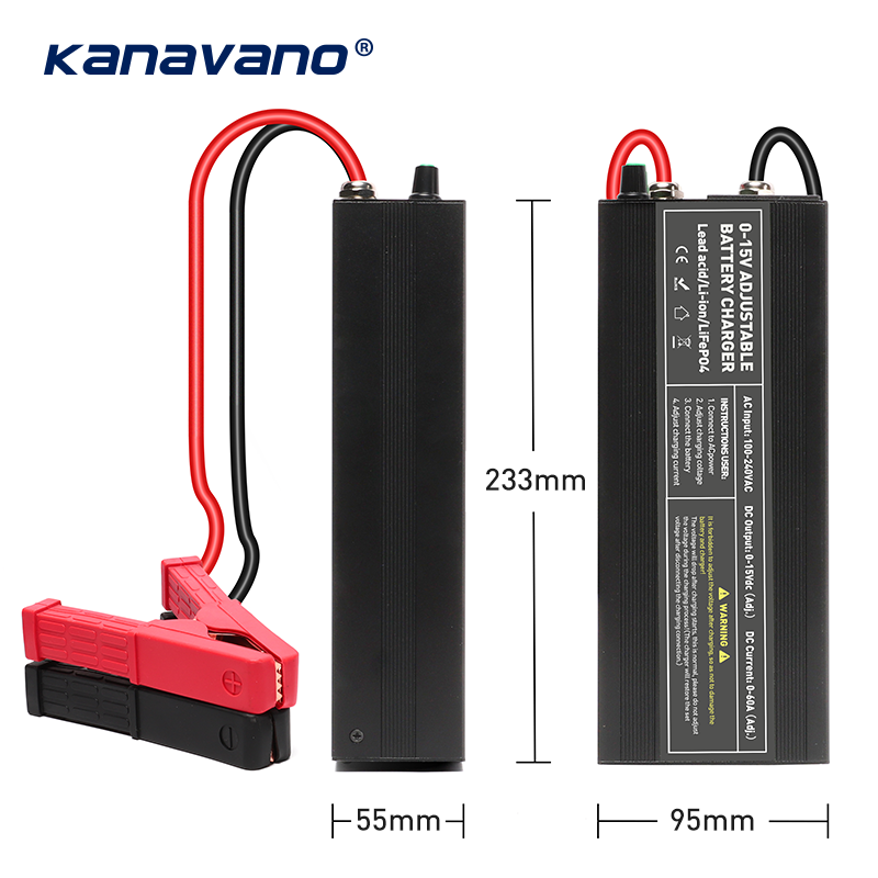 kanavano 12V 60A lithium battery  Charger 12.6V 14.6V 60A output  AC 100V-240V input battery charger for car